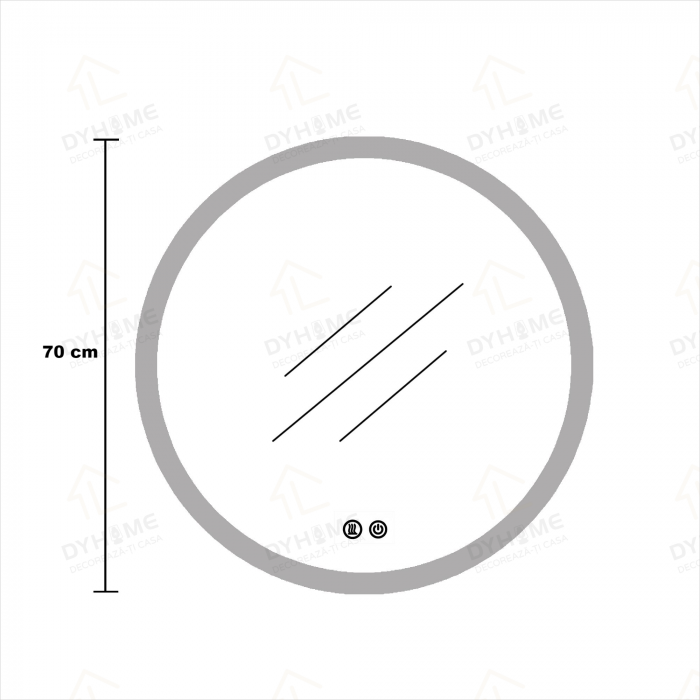 Oglinda LED DY060-5, Rotunda 70cm, Intrerupator Touch si Dezaburire, 3 Tipuri De Lumina Si Dimabila [9]
