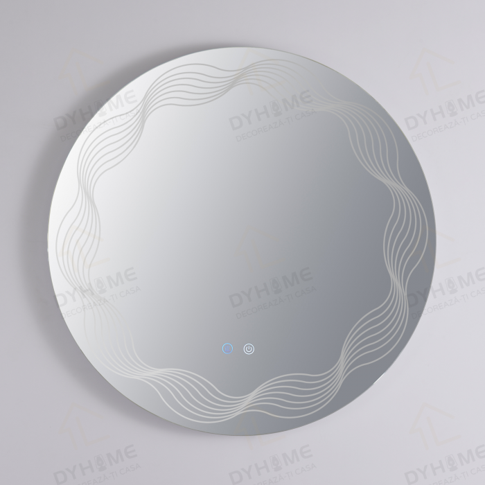 Oglinda LED DY060-5, Rotunda 70cm, Intrerupator Touch si Dezaburire, 3 Tipuri De Lumina Si Dimabila [6]
