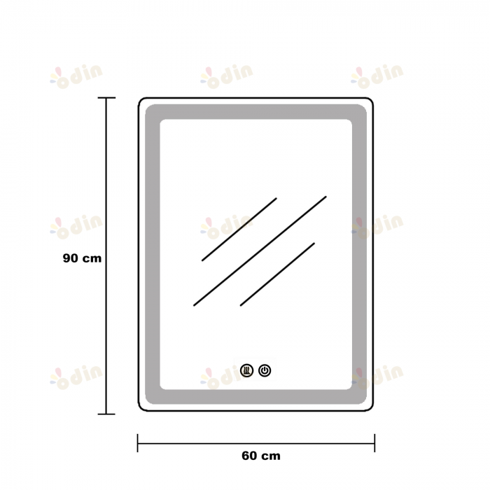Oglinda LED DY061-100, 60x90, Intrerupator Touch Si Dezaburire, 3 Tipuri De Lumina Si Dimabila, Margine Mata [6]