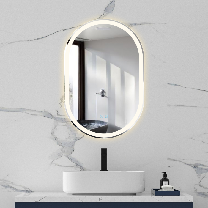 Oglinda LED DY061-100, 60x90, Intrerupator Touch Si Dezaburire, 3 Tipuri De Lumina Si Dimabila, Margine Mata [3]