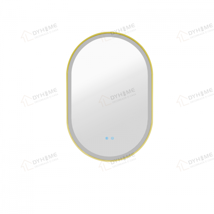 Oglinda LED DY061-100G, 60x90, Intrerupator Touch Si Dezaburire, 3 Tipuri De Lumina Si Dimabila, Rama Negru [7]