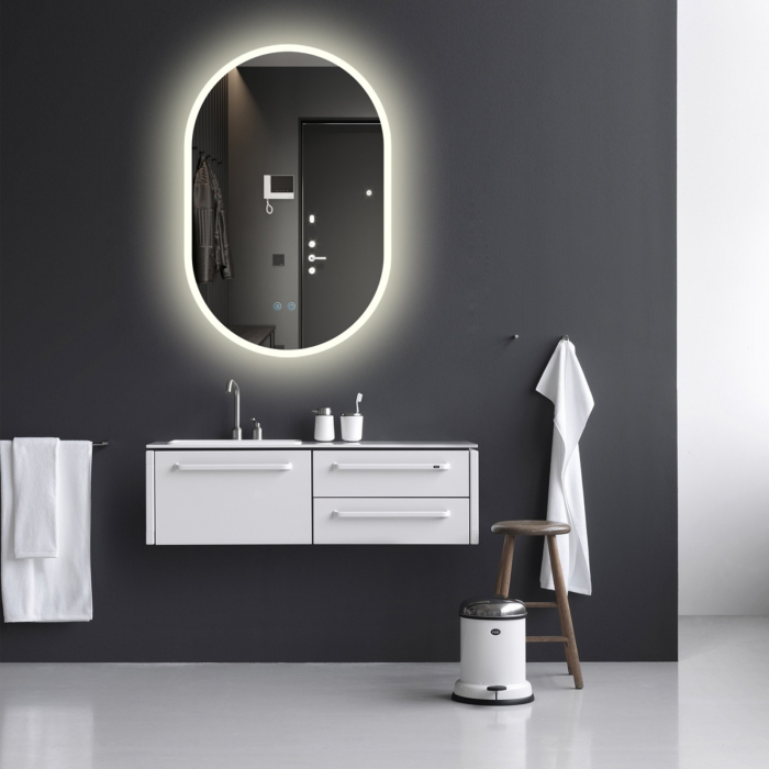 Oglinda LED DY061-101, 60x90, Intrerupator Touch Si Dezaburire, 3 Tipuri De Lumina Si Dimabila, Margine Mata [5]