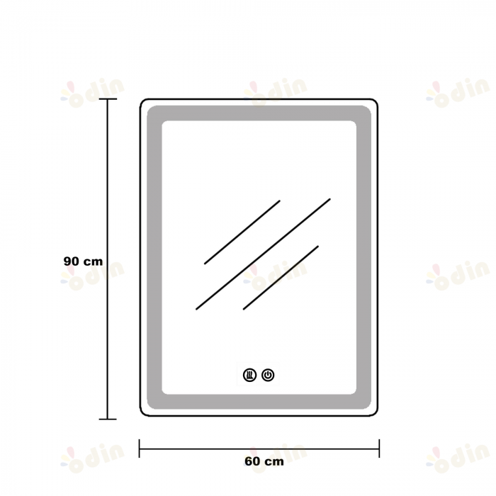 Oglinda LED DY061-101, 60x90, Intrerupator Touch Si Dezaburire, 3 Tipuri De Lumina Si Dimabila, Margine Mata [7]