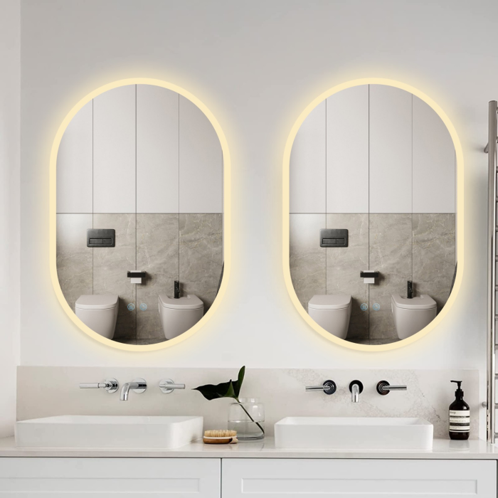 Oglinda LED DY061-101, 60x90, Intrerupator Touch Si Dezaburire, 3 Tipuri De Lumina Si Dimabila, Margine Mata [4]