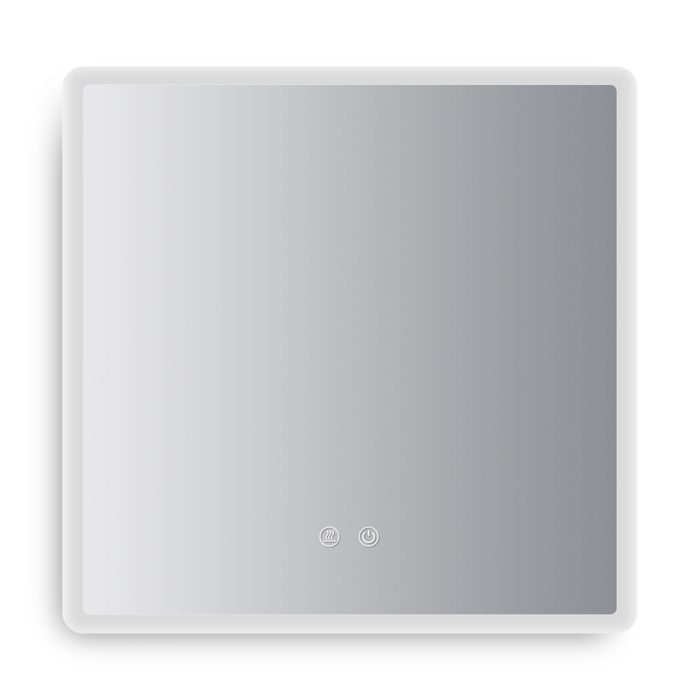 Oglinda LED DY22018-1, Pătrat 70x70, Intrerupator Touch Si Dezaburire, 3 Tipuri De Lumina Si Dimabila, Margine Mata [5]