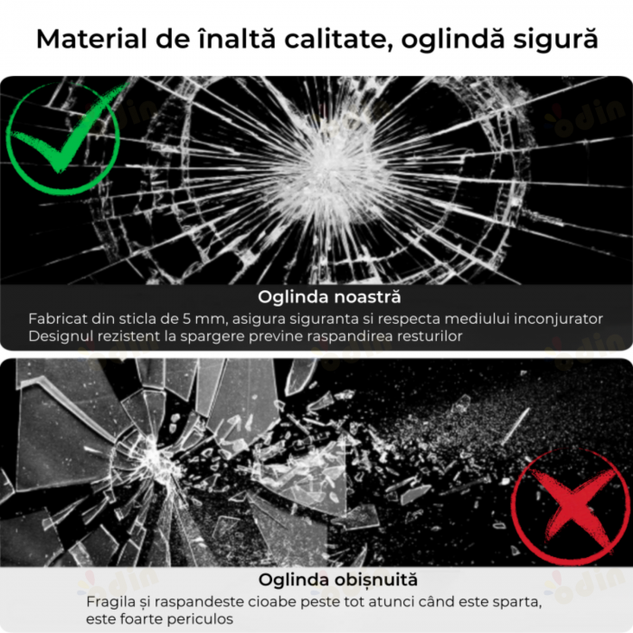 Oglinda LED DY22021-5, Rotunda 60cm, Intrerupator Touch Si Dezaburire, 3 Tipuri De Lumina Si Dimabila, Rama Auriu [9]
