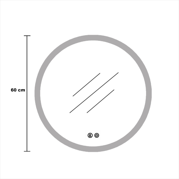 Oglinda LED DY22021-5, Rotunda 60cm, Intrerupator Touch Si Dezaburire, 3 Tipuri De Lumina Si Dimabila, Rama Auriu [7]