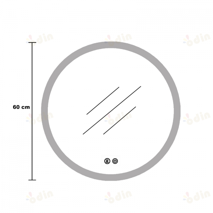 Oglinda LED DY22021-5, Rotunda 60cm, Intrerupator Touch Si Dezaburire, 3 Tipuri De Lumina Si Dimabila, Rama Auriu [7]
