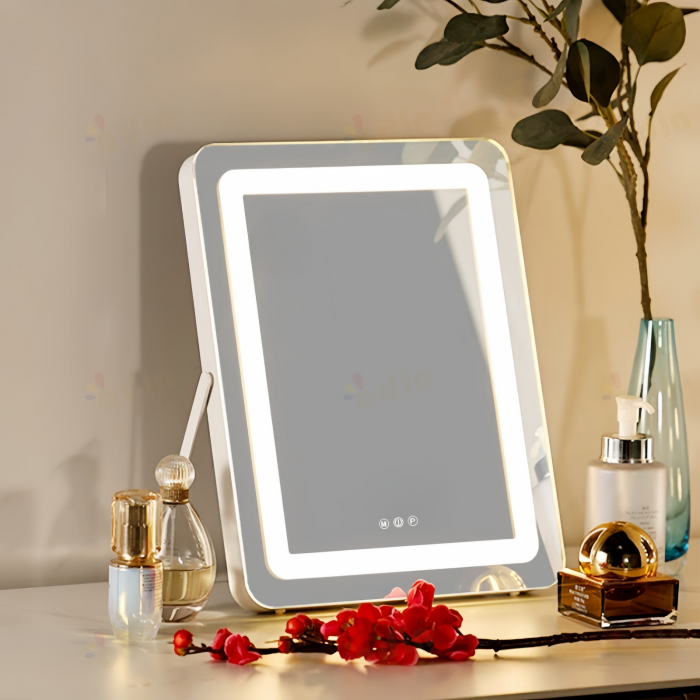 Oglinda LED DYOD-07 MAKEUP Alb, 30x40, Intrerupator Touch  3 Tipuri De Lumina Si Dimabila [2]