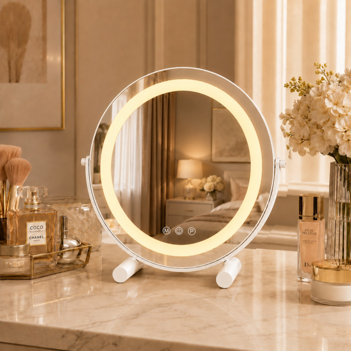 Oglinda LED DYOD-08 MAKEUP Alb, 30cm , Intrerupator Touch  3 Tipuri De Lumina Si Dimabila [4]