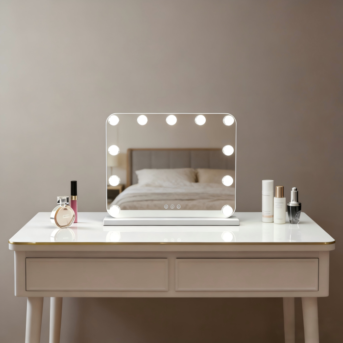Oglinda LED DYOD55A2B1 MAKEUP Alb, 50x40, Intrerupator Touch 3 Tipuri De Lumina Si Dimabila [2]