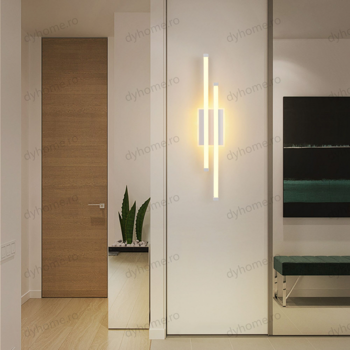 Plafoniera LED 2 linii design Alb 3 tipuri de lumin, 44W [6]