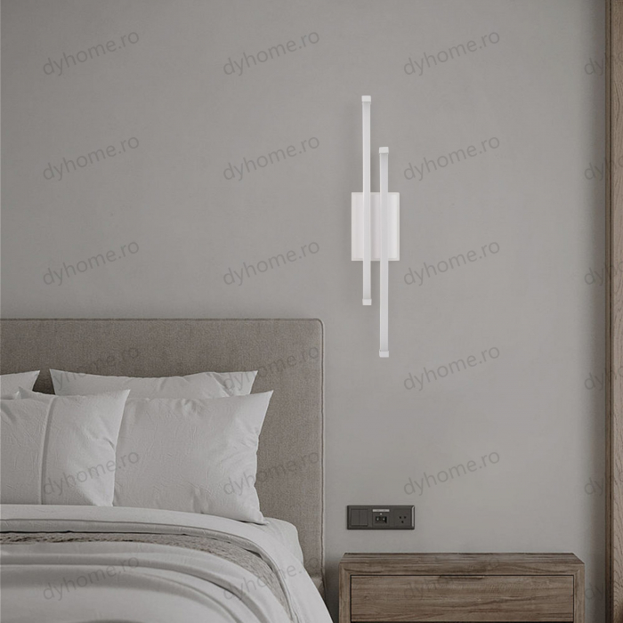 Plafoniera LED 2 linii design Alb 3 tipuri de lumin, 44W [7]