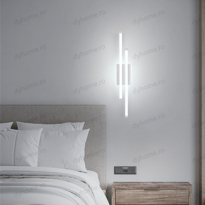 Plafoniera LED 2 linii design Alb 3 tipuri de lumin, 44W [2]