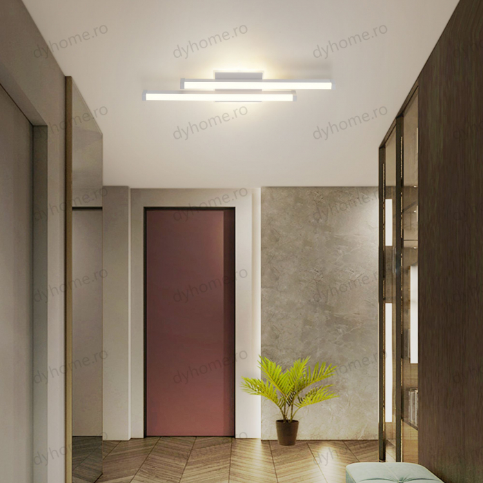 Plafoniera LED 2 linii design Alb 3 tipuri de lumin, 44W [3]