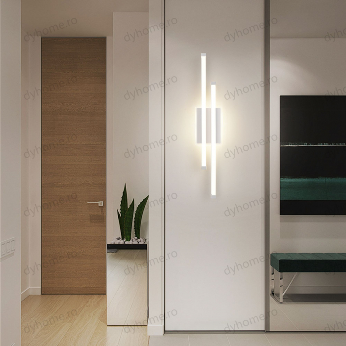 Plafoniera LED 2 linii design Alb 3 tipuri de lumin, 44W [4]