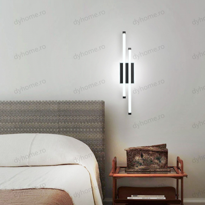Plafoniera LED 2 linii design negru, 3 tipuri de lumin, 44W [2]