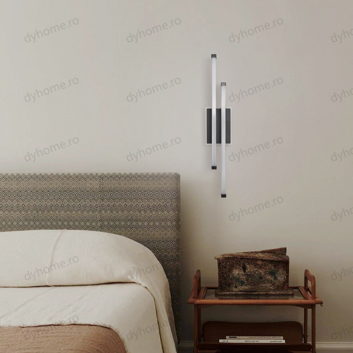 Plafoniera LED 2 linii design negru, 3 tipuri de lumin, 44W [7]