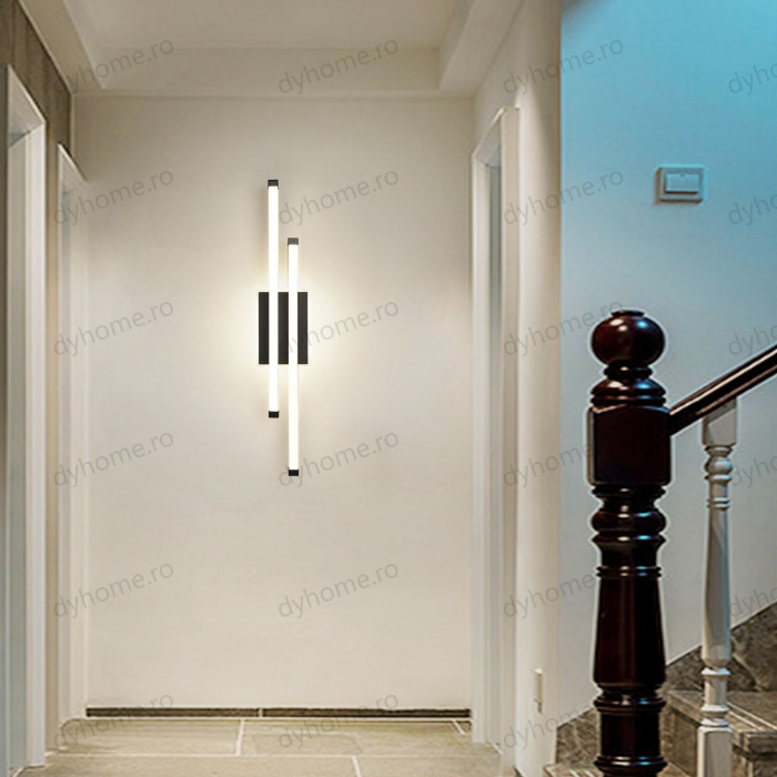 Plafoniera LED 2 linii design negru, 3 tipuri de lumin, 44W [3]
