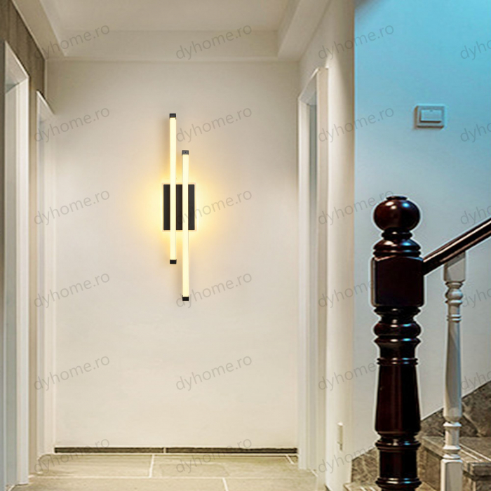 Plafoniera LED 2 linii design negru, 3 tipuri de lumin, 44W [5]