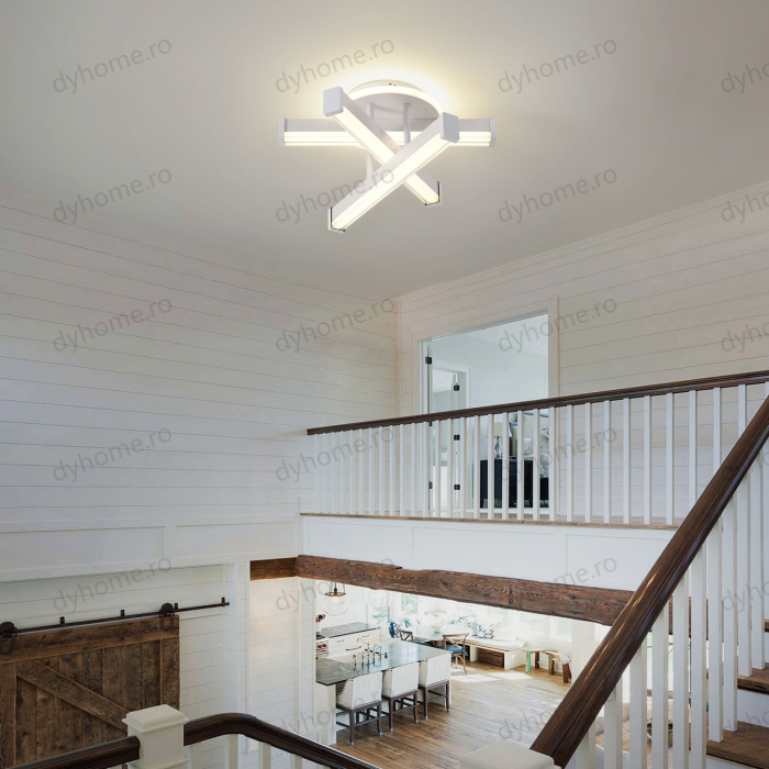 Plafoniera LED 3 linii design Alb, 3 tipuri de lumina, 52W [2]