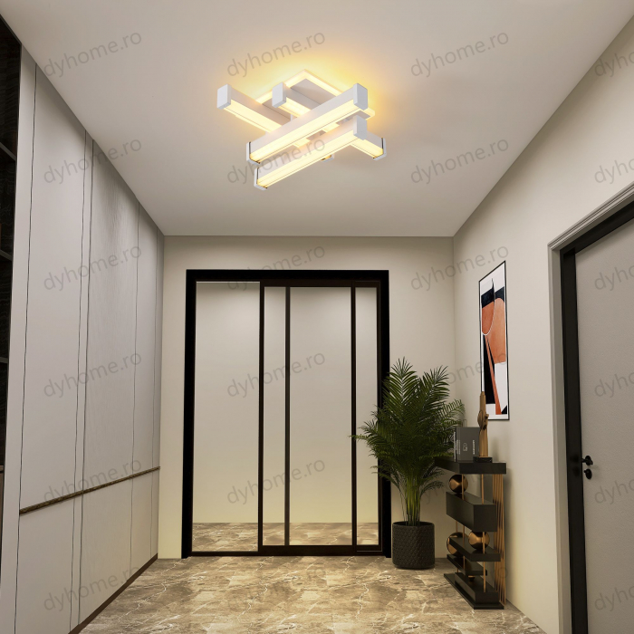 Plafoniera LED 4 linii design Alb, 3 tipuri de lumina, 62W [3]