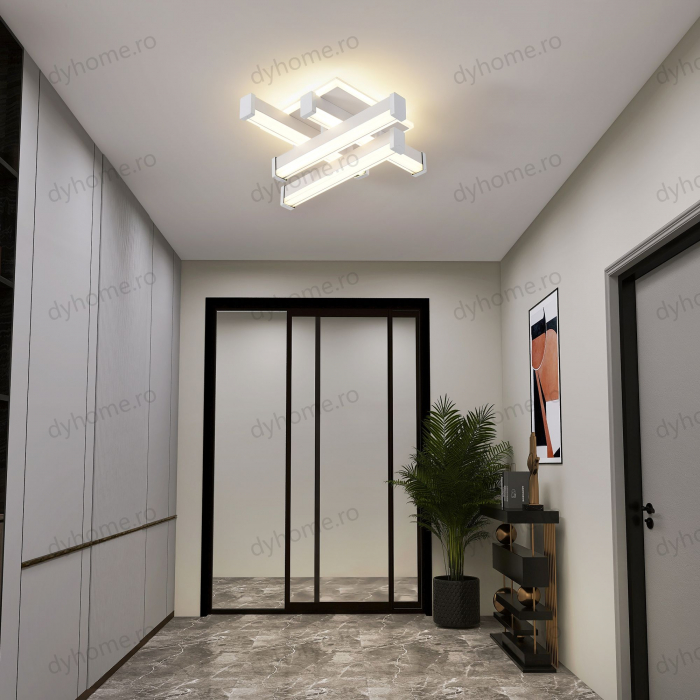 Plafoniera LED 4 linii design Alb, 3 tipuri de lumina, 62W [2]