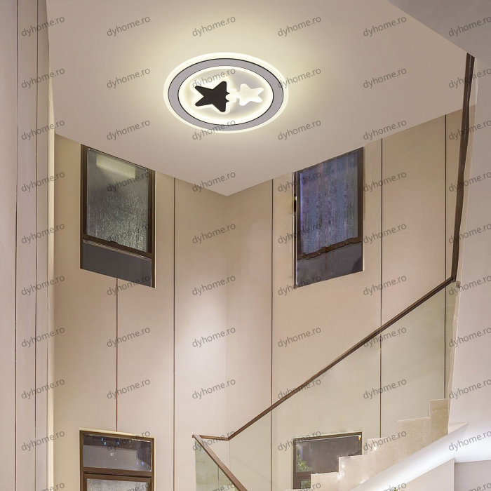 Plafoniera LED circular design alb, 3 tipuri de lumina, 86W [3]