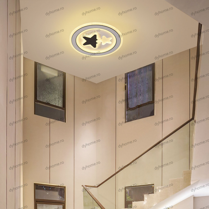 Plafoniera LED circular design alb, 3 tipuri de lumina, 86W [4]