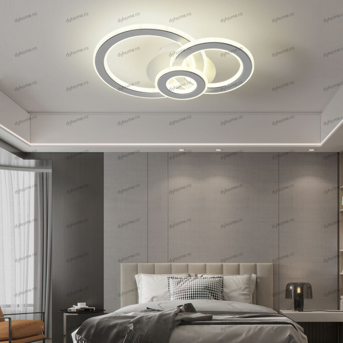 Plafoniera LED circular design alb, 3 tipuri de lumina, 100W [1]