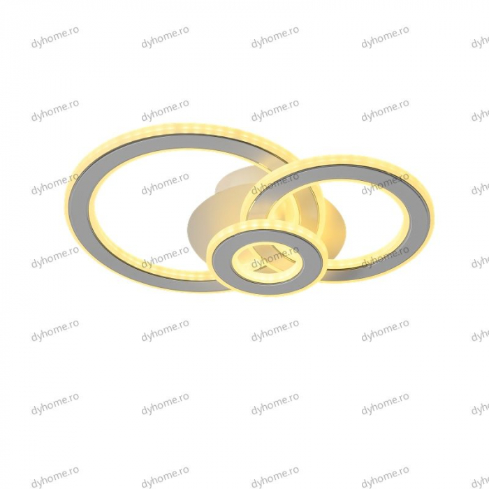 Plafoniera LED circular design alb, 3 tipuri de lumina, 100W [3]