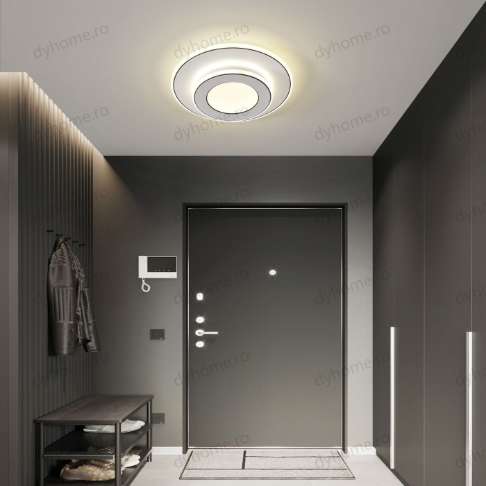 Plafoniera LED circular design Alb, 3 tipuri de lumina, 100W [2]