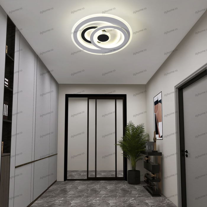 Plafoniera LED circular design alb, 3 tipuri de lumina, 102W [1]