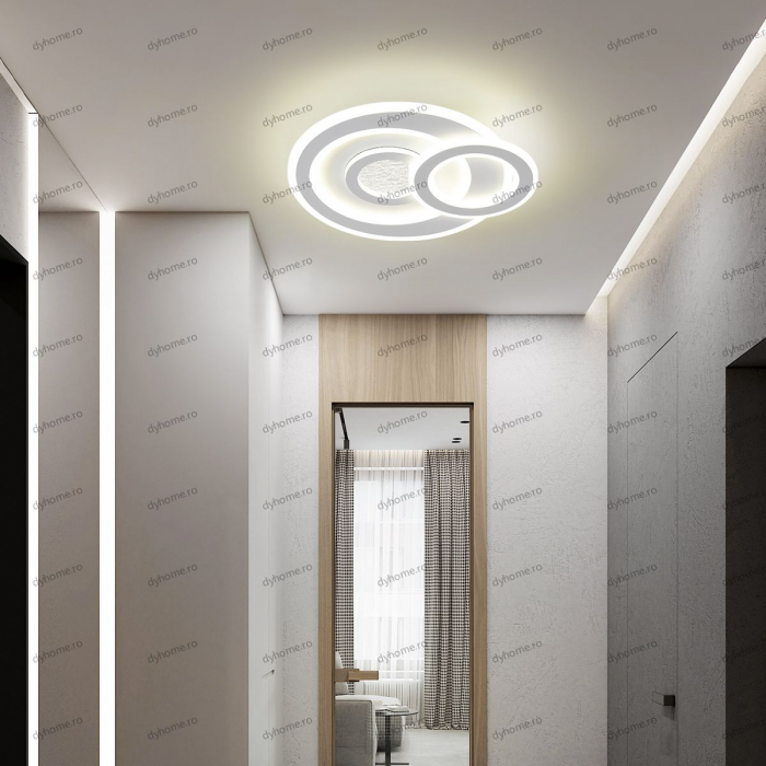 Plafoniera LED circular design alb, 3 tipuri de lumina, 108W [1]