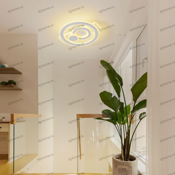 Plafoniera LED circular design alb, 3 tipuri de lumina, 110W [4]