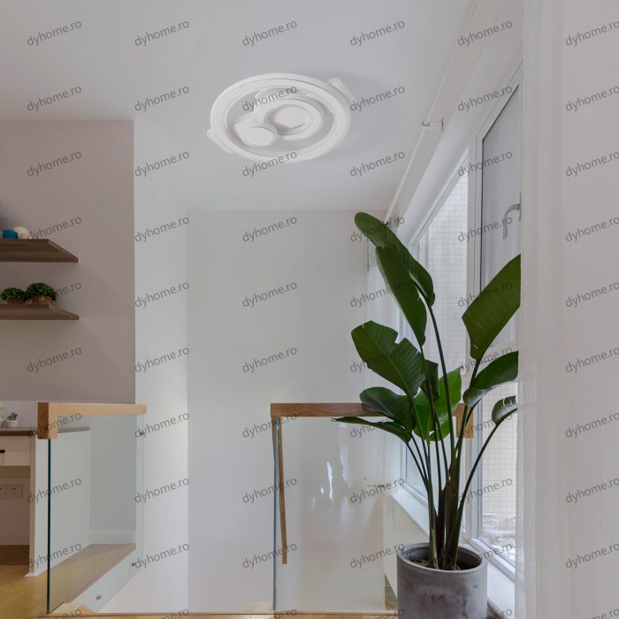 Plafoniera LED circular design alb, 3 tipuri de lumina, 110W [1]