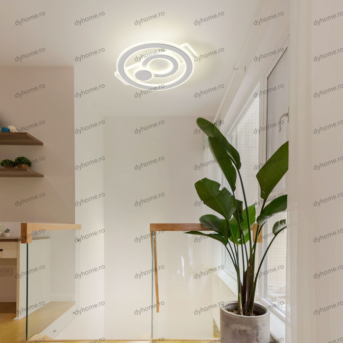 Plafoniera LED circular design alb, 3 tipuri de lumina, 110W [3]