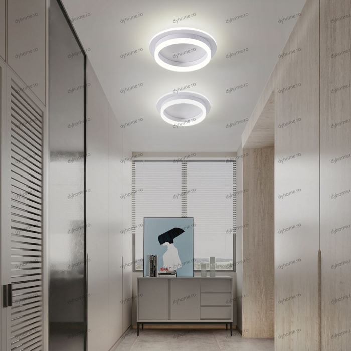 Plafoniera LED circular design alb, 3 tipuri de lumina, 50W [1]