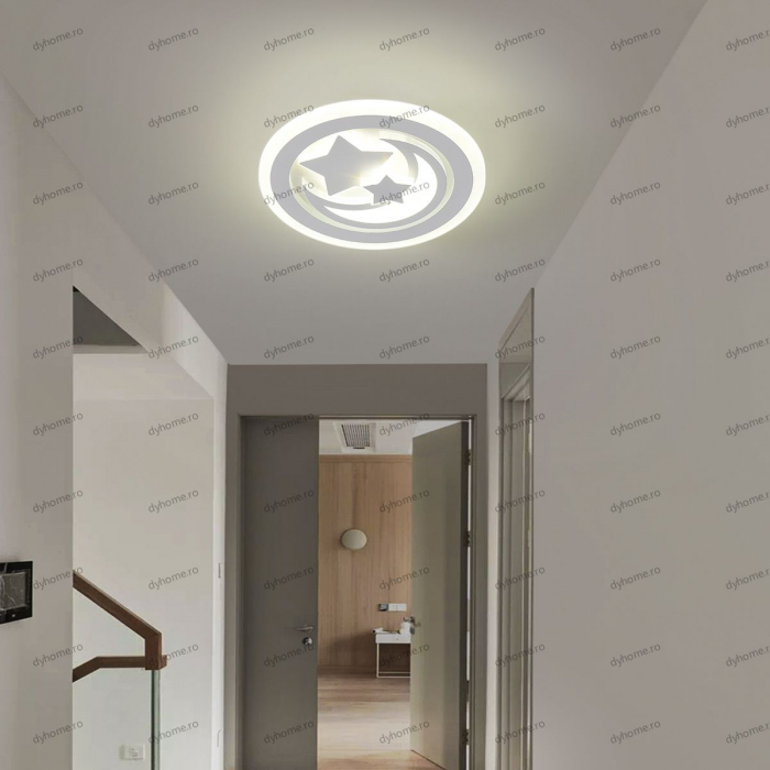 Plafoniera LED circular design alb, 3 tipuri de lumina, 68W [2]