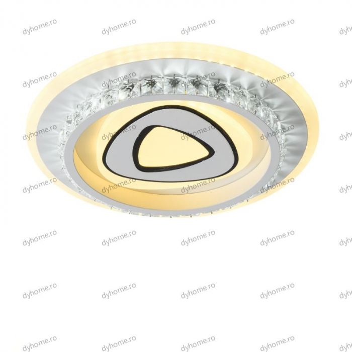 Plafoniera LED circular design alb, 3 tipuri de lumina, 80W [3]