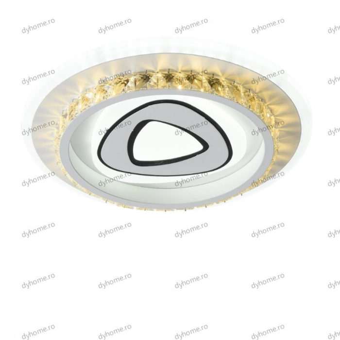 Plafoniera LED circular design alb, 3 tipuri de lumina, 80W [2]
