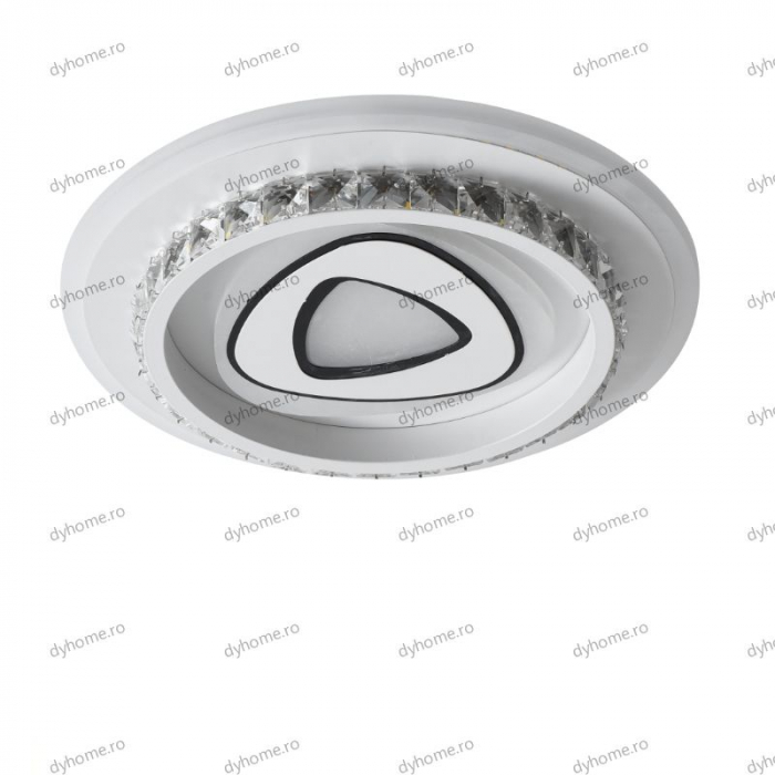 Plafoniera LED circular design alb, 3 tipuri de lumina, 80W [4]