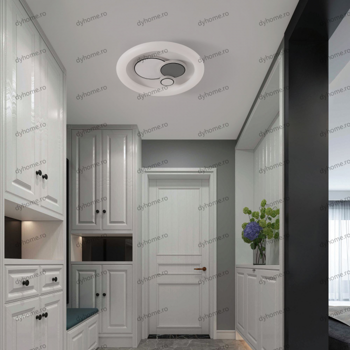 Plafoniera LED circular design alb, 3 tipuri de lumina, 88W [1]
