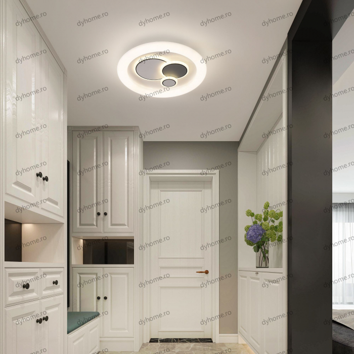 Plafoniera LED circular design alb, 3 tipuri de lumina, 88W [3]