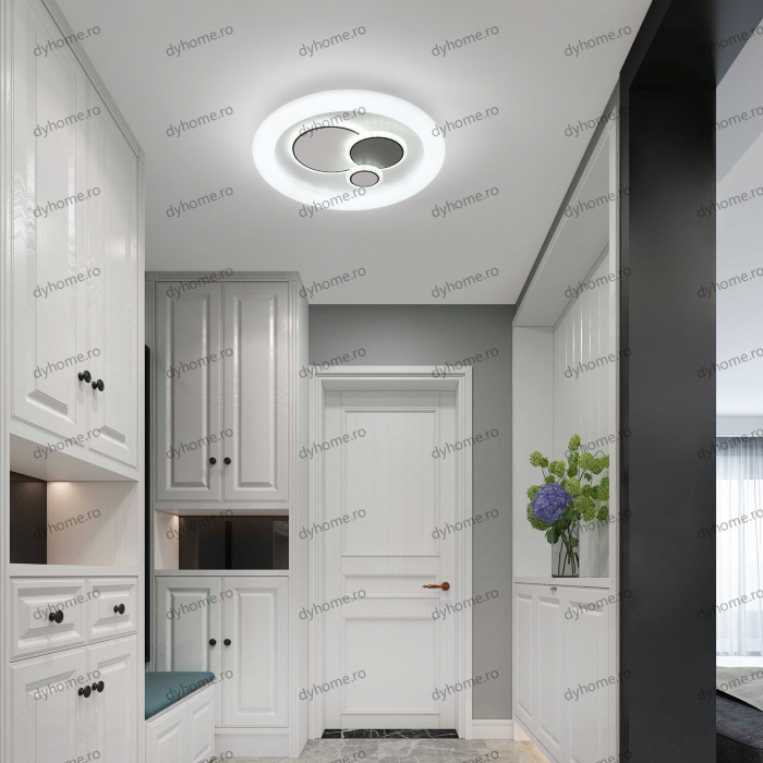Plafoniera LED circular design alb, 3 tipuri de lumina, 88W [2]