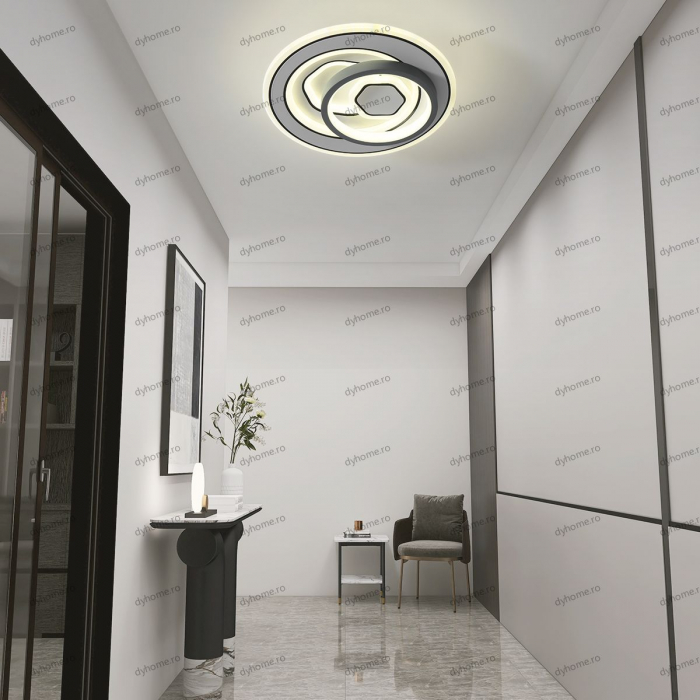 Plafoniera LED circular design alb, 3 tipuri de lumina, 88W [1]