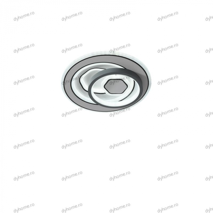 Plafoniera LED circular design alb, 3 tipuri de lumina, 88W [5]
