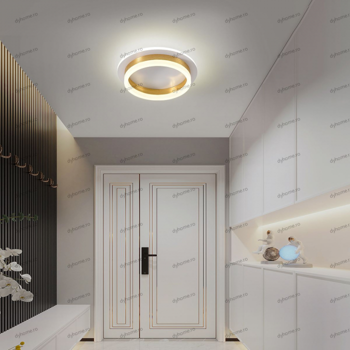Plafoniera LED circular design auriu, 3 tipuri de lumina, 50W [1]