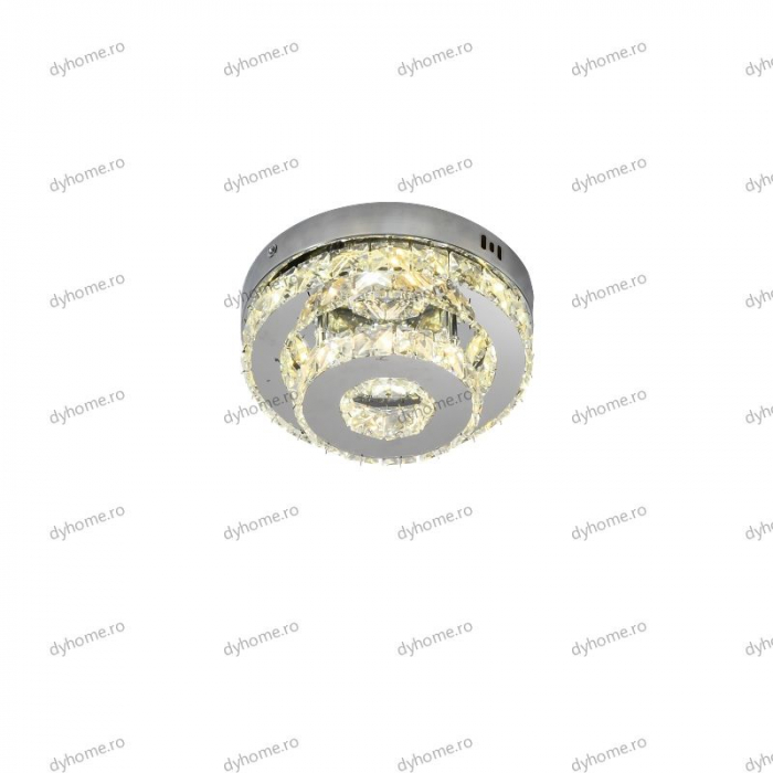 Plafoniera LED cristal circular design, 3 tipuri de lumina, 40W [4]