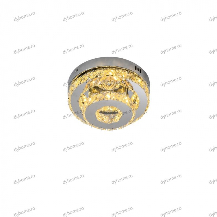 Plafoniera LED cristal circular design, 3 tipuri de lumina, 40W [3]